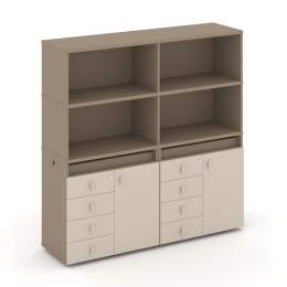 Набор 4 Тумба двойная с надставкой ES.NB.2V-4